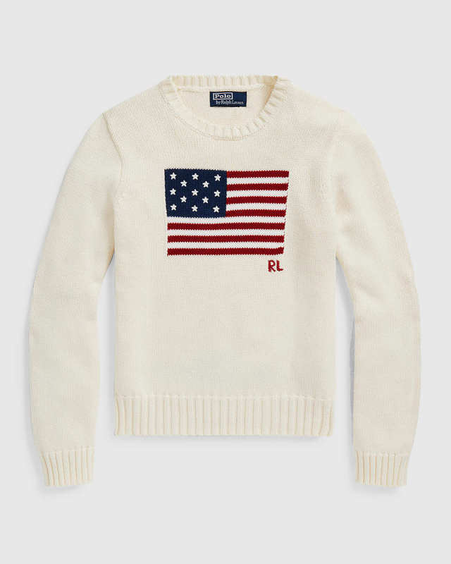 Flag Cotton Crewneck Sweat